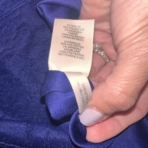 Eliza J Royal Blue Textured Jacquard Fit & Flare Cocktail Dress Sz 6 NWT Wedding - Picture 5 of 7